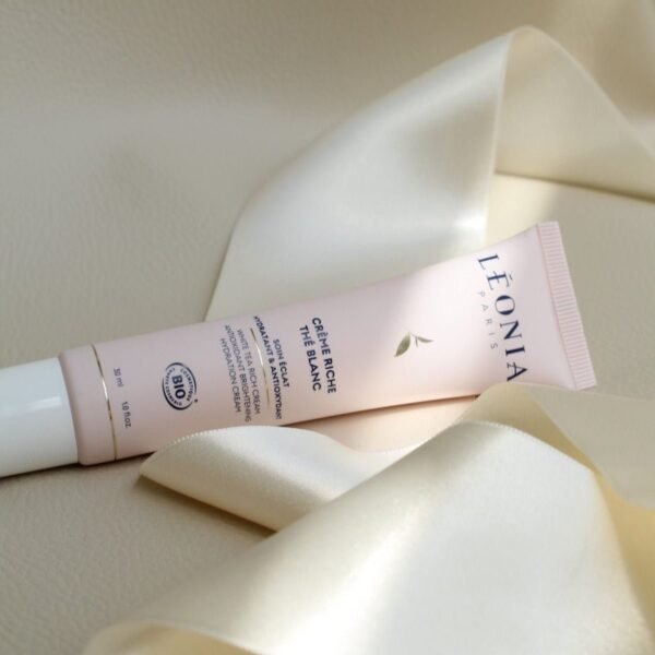 LÉONIA Crème visage Riche Thé Blanc - Soin Éclat Hydratant & Antioxydant