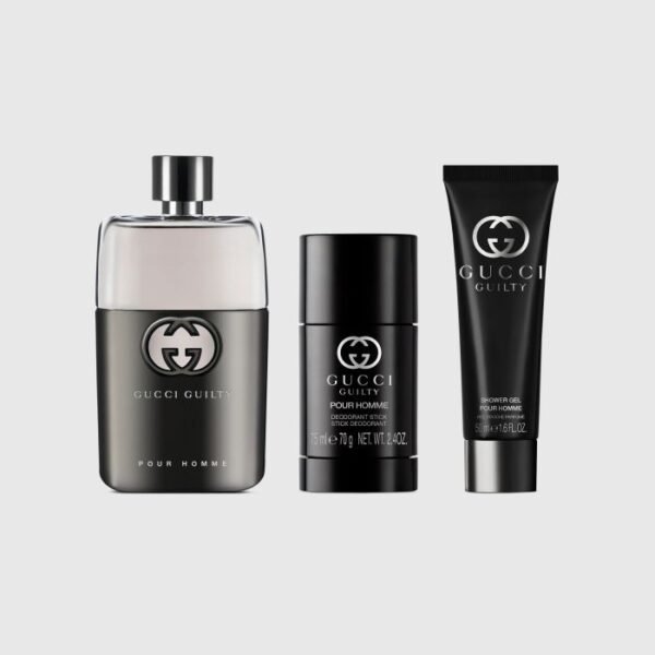 Gucci Guilty Pour Homme Coffret Cadeau 90ml , DEo 75gr et Gel douche 50ml