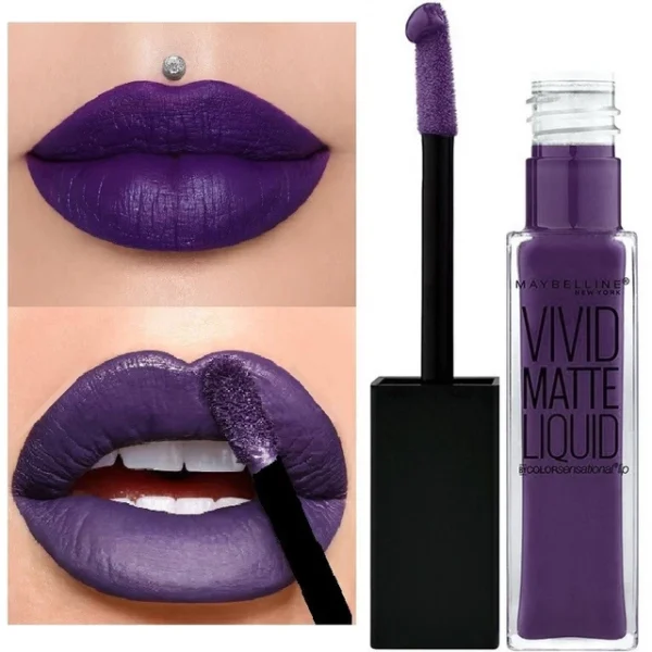 MAYBELLINE-Rouge-à-lèvre-lèvres-Lacquer-Vivid-Matte MAYBELLINE Vivid Matte Liquid - Vivid Violet Rouge à lèvre