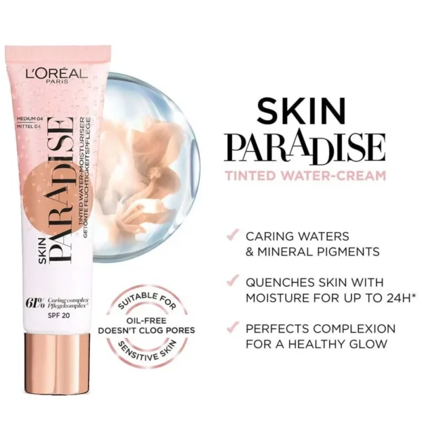 creme-teintee-skin-paradise-tinted-moisturiser-spf20-04-medium-l-oreal-paris Crème Teintée Skin Paradise Tinted Moisturiser SPF20 - 03 Deep L'Oréal Paris