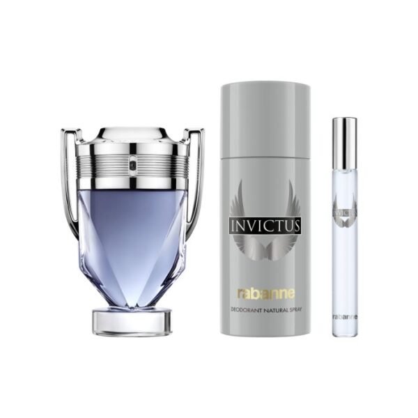 (-30%) Coffret Rabanne Invictus eau de toilette 100ml,deo150mlet format voyage 10ml