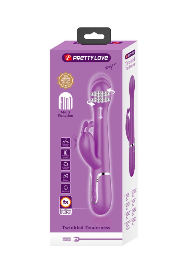 Vibromasseur Rabbit 4-en-1 avec va-et-vient Dejon - Pretty Love