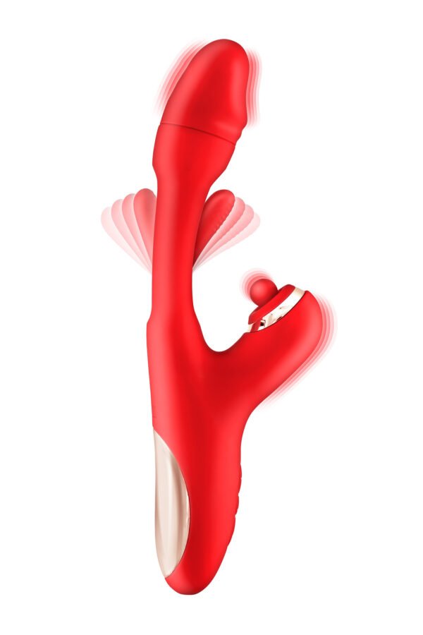 Vibromasseur rabbit 3-en-1 Joyfully rouge  - Yoba