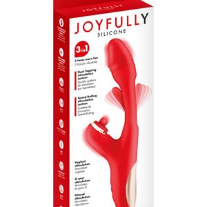 Vibromasseur rabbit 3-en-1 Joyfully rouge  - Yoba