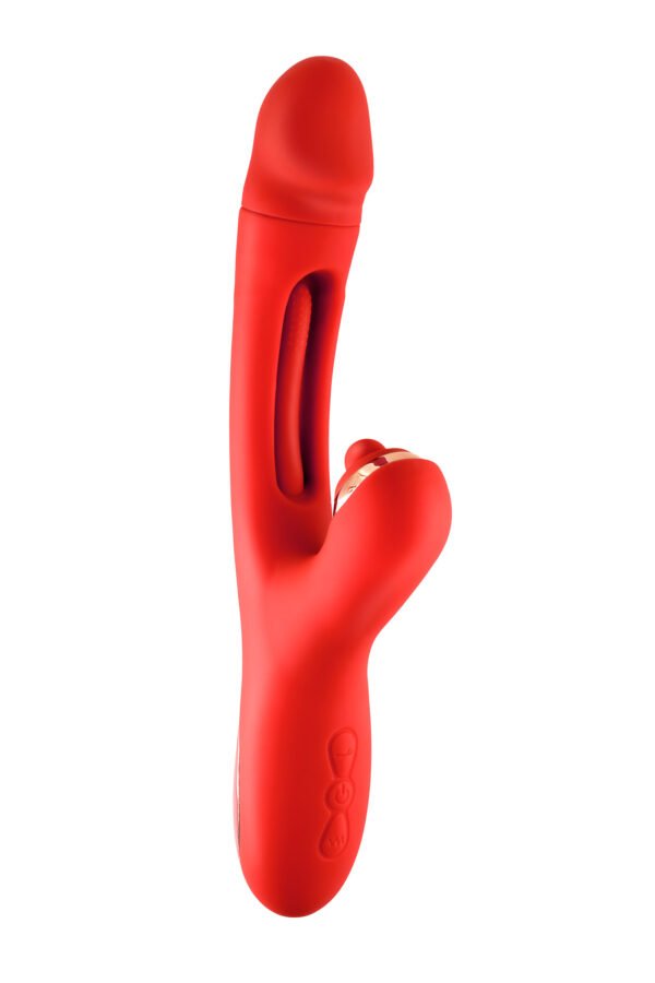 Vibromasseur rabbit 3-en-1 Joyfully rouge  - Yoba