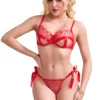 Paris Hollywood Ensemble lingerie rouge à cœur - 2 pièces Taille L/XL