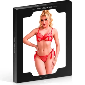 13887 Paris Hollywood Ensemble lingerie rouge à cœur - 2 pièces Taille L/XL