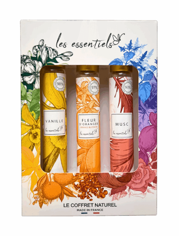 Coffret naturel 30ml Les Essentiels - Vanille/ Fleur d'Oranger / Musc
