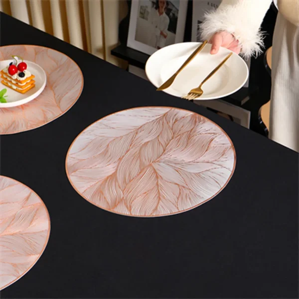 Lot de 6 sets de table lavables et imperméables - Rose gold en pvc