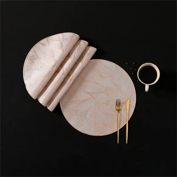 Lot de 6 sets de table lavables et imperméables - Rose gold en pvc