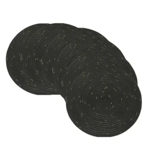 SHACOS Sets Rond Tressé Lot de 6, 38cm Lavable Résistante à la Chaleur pour Table à Manger