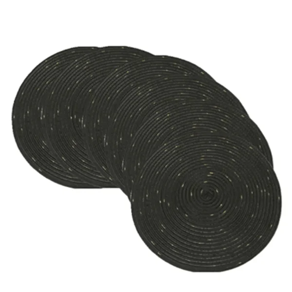 SHACOS Sets Rond Tressé Lot de 6, 38cm Lavable Résistante à la Chaleur pour Table à Manger