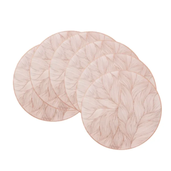 Lot de 6 sets de table lavables et imperméables - Rose gold en pvc