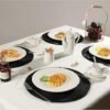 Set de table 6 pièces diamètre 38 cm couleur Noir lavables et résistants à la chaleur