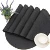 SHACOS Sets Rond Tressé Lot de 6, 38cm Lavable Résistante à la Chaleur pour Table à Manger