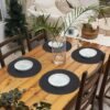 SHACOS Sets Rond Tressé Lot de 6, 38cm Lavable Résistante à la Chaleur pour Table à Manger