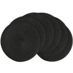 Set de table 6 pièces diamètre 38 cm couleur Noir lavables et résistants à la chaleur