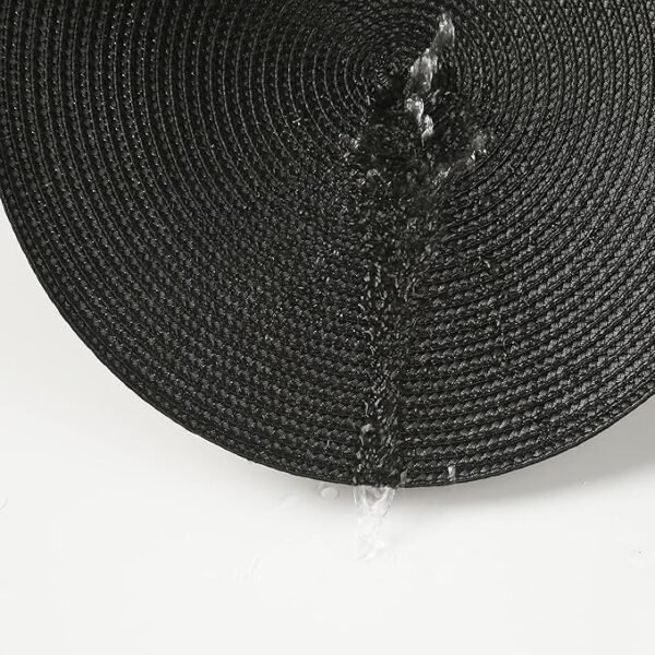 Set de table 6 pièces diamètre 38 cm couleur Noir lavables et résistants à la chaleur
