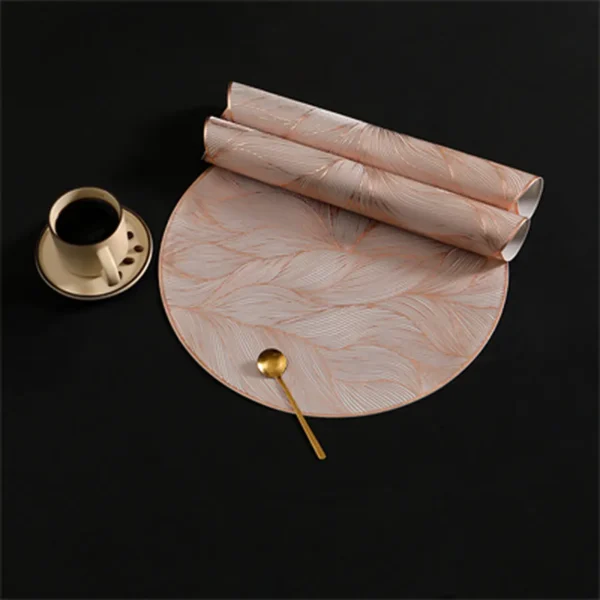 Lot de 6 sets de table lavables et imperméables - Rose gold en pvc