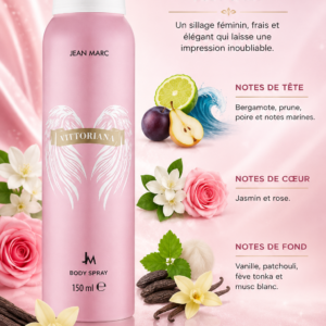 ChatGPT Image 27 août 2026, 10_32_23 Jean Marc Vittoriana Déodorant Parfumé 150 ml Notes Fruitées, Florales & Vanillées