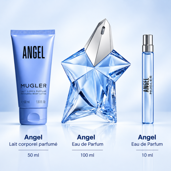 Coffret Noël Angel eau de parfum 100ml ,10 ml voyage ,lait corps - MUGLER