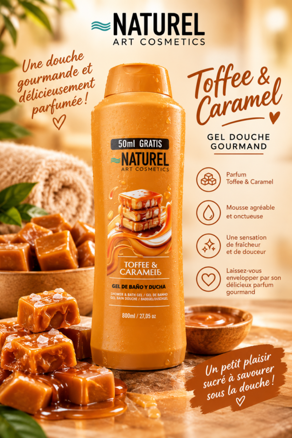 Douche gourmande au toffee et caramel Gel Douche Tofee & Caramel 800 ml
