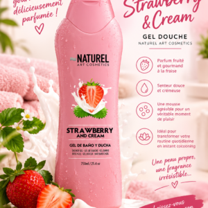 Gel douche Fraise et Crème 800ml - NATUREL ART